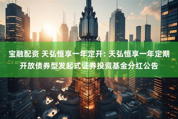 宝融配资 天弘恒享一年定开: 天弘恒享一年定期开放债券型发起式证券投资基金分红公告